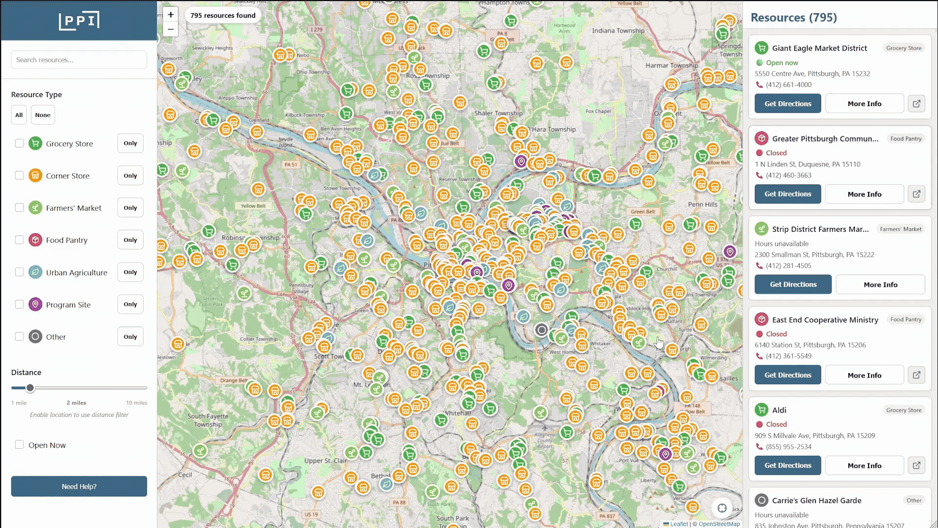 Pittsburgh Food Access Map demo